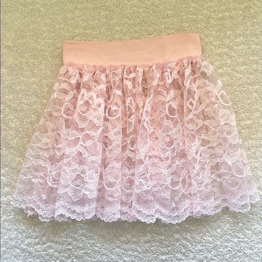 Elegant Pink Lace Skirt